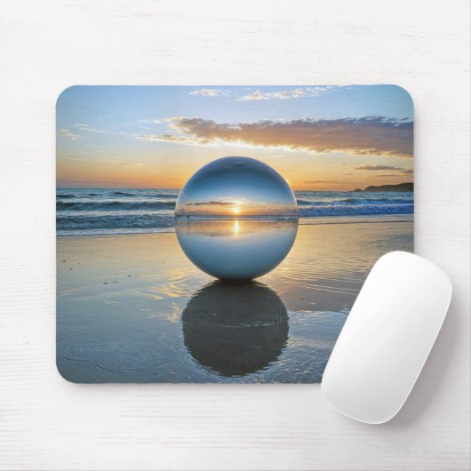 Beach Orb mit Sonnenaufgang Reflektion Mousepad (Mit Mouse)