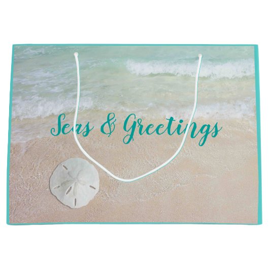 Beach Ornamente Meas n Greetings Große Geschenktüte (Vorderseite)