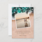 Beach Palm Blätter Foto Hochzeit Danke Karte (Rückseite)