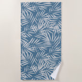 Beach Palm Blätter in Blue Strandtuch (Vorderseite)