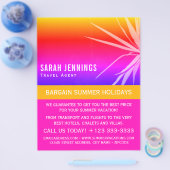 Beach Palm Leaf Silhouette, Travel Agent Advert Flyer (Einzeln)