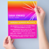 Beach Palm Leaf Silhouette, Travel Agent Advert Flyer (Hand)