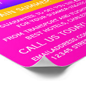 Beach Palm Leaf Silhouette, Travel Agent Advert Poster (Ecke)