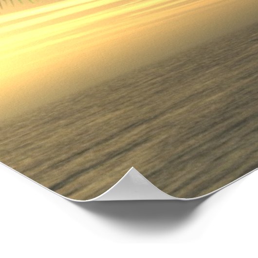 Beach Palm Sunset Print Poster (Ecke)