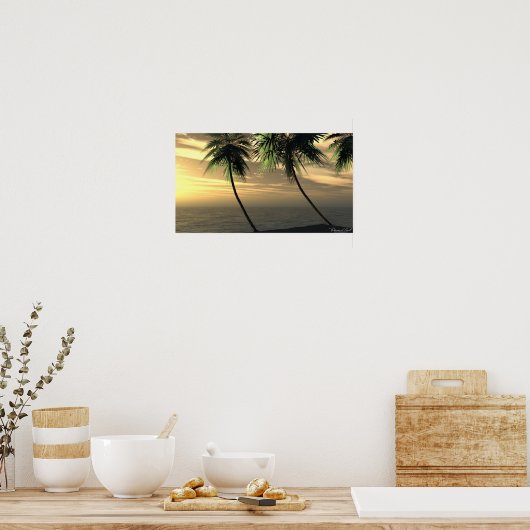 Beach Palm Sunset Print Poster (Küche)