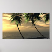 Beach Palm Sunset Print Poster (Vorne)