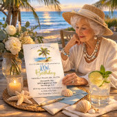 Beach Palm Tree 100th Birthday Einladung