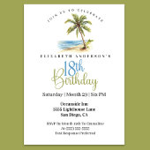 Beach Palm Tree 18th Birthday Einladung
