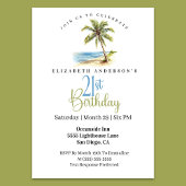 Beach Palm Tree 21st Birthday Einladung