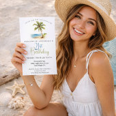 Beach Palm Tree 21st Birthday Einladung