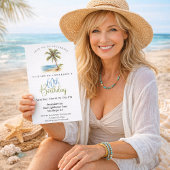 Beach Palm Tree 60th Birthday Einladung