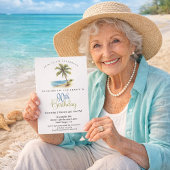 Beach Palm Tree 90th Birthday Einladung