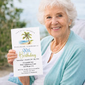 Beach Palm Tree 99th Birthday Einladung