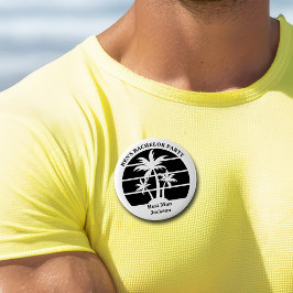 Beach Palm Tree Bachelor Party Trauzeugen Name Tag Button