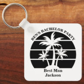 Beach Palm Tree Bachelor Party Trauzeugen Schlüsselanhänger (Vorderseite)