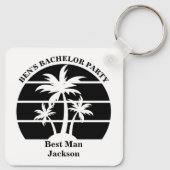 Beach Palm Tree Bachelor Party Trauzeugen Schlüsselanhänger (Rückseite)
