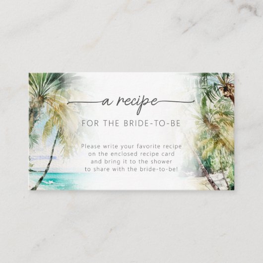 Beach Palm Tree Brautparty Anfrage Begleitkarte (Vorderseite)