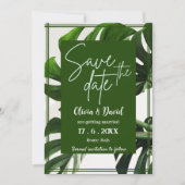 Beach Palm Tree Destination Tropical Save the Date Einladung (Vorderseite)