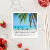 Beach Palm Tree Fun Fakten Hochzeitsempfang Serviette (Beispiel)