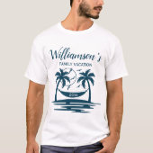 Beach Palm Tree Hammock Familienurlaub T-Shirt (Vorderseite)