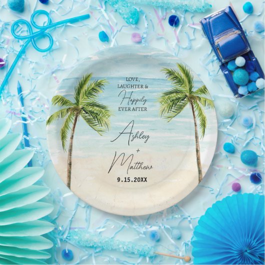 Beach Palm Tree Hochzeiten Brautparty Teller (Party)