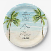 Beach Palm Tree Hochzeiten Brautparty Teller (Vorderseite)