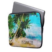 Beach Palm Tree Laptop-Sieb Laptopschutzhülle (Vorderseite Links)