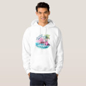 Beach Palm Tree Mountain View Erlebnis erwartet Hoodie (Vorne ganz)