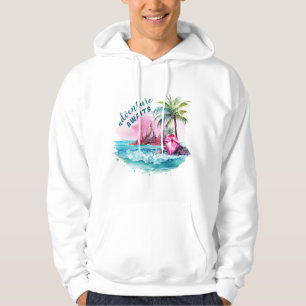 Beach Palm Tree Mountain View Erlebnis erwartet Hoodie
