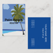 Beach Palm Tree Realtor Beach Visitenkarte (Vorne/Hinten)