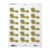 Beach Palm Tree Rücksendeadresse Adressaufkleber (Vorne)