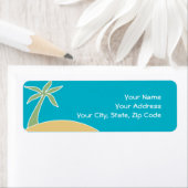 Beach Palm Tree Rücksendeadresse Einladung Label (Insitu)