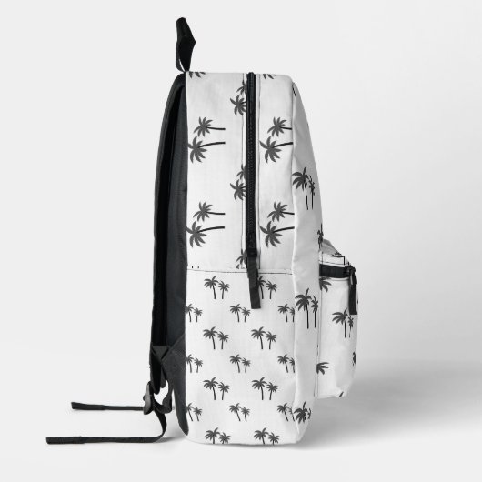 Beach Palm Tree Schwarz-weiß Surfer Bedruckter Rucksack (Links)