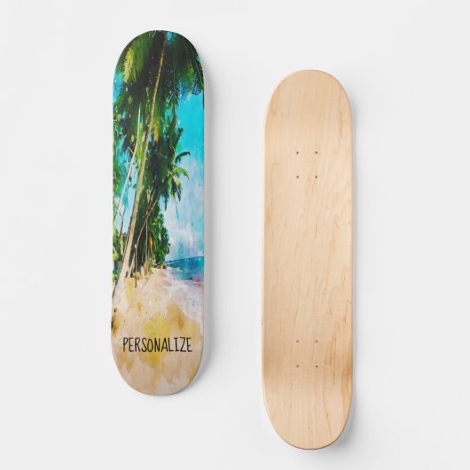 Beach Palm Tree Skateboard (Vorderseite)