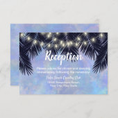 Beach Palm Tree String Lights Aquarell Empfang Einladung (Vorne/Hinten)