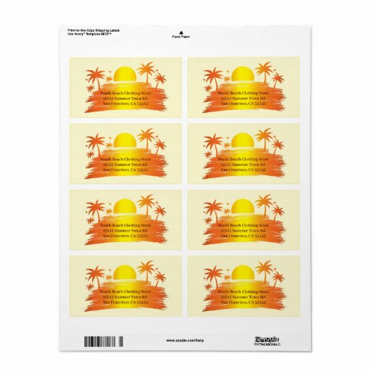 Beach Palm Tree Sunset Tropical Personal Business (Vorne)