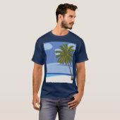 Beach Palm Tree Urlaub Schöne Strände T-Shirt (Vorne ganz)
