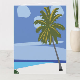 Beach Palm Tree Vacation Beach Gruß Karte