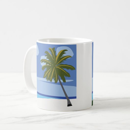 Beach Palm Tree Vacation Beach House Kaffeetasse (Vorderseite Links)