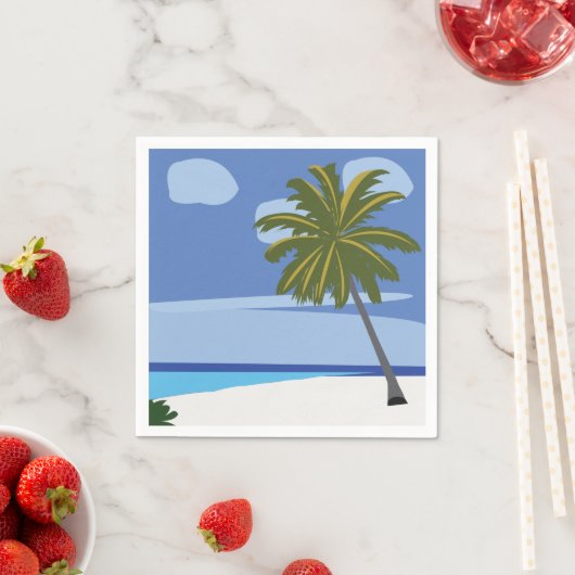 Beach Palm Tree Vacation Beach Party Serviette (Beispiel)