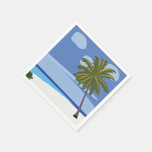 Beach Palm Tree Vacation Beach Party Serviette (Ecke)