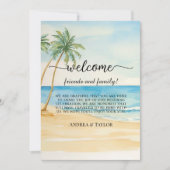 Beach Palm Tree Wedding Bag Letter & Timeline Card Einladung (Vorderseite)