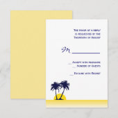Beach Palm Tree Wedding RSVP Card Karte (Vorne/Hinten)