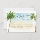 Beach Palm Tree Wedding RSVP Response Card Karte (Vorderseite)