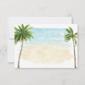 Beach Palm Tree Wedding RSVP Response Card Karte (Rückseite)