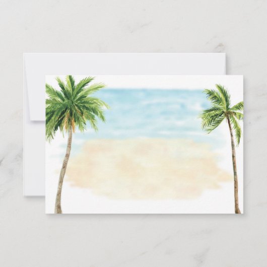Beach Palm Tree Wedding RSVP Response Card Karte (Rückseite)
