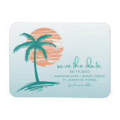 Beach Palm Tree Wedding Save the Date Magnete (Horizontal)