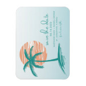 Beach Palm Tree Wedding Save the Date Magnete (Vertikal)