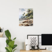 Beach Palm Trees Art Print Poster (Heimbüro)