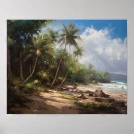 Beach Palm Trees Art Print Travel Poster